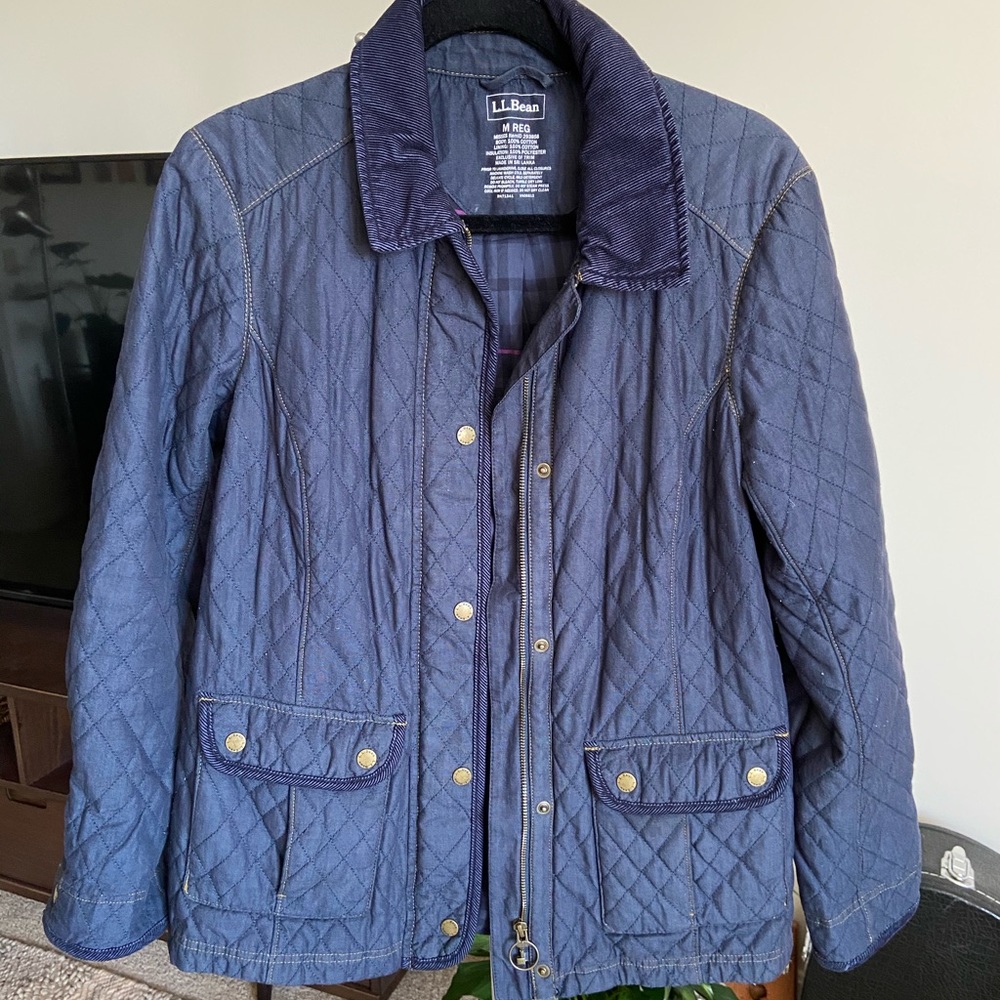 L.L. Bean Quilted Dark Chambray Flannel Lined Barn